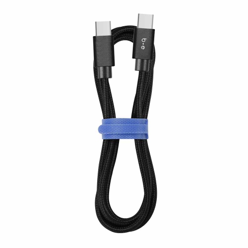 Blu Element Braided Charge/Sync USB-C to USB-C Cable 4ft 60W | Black