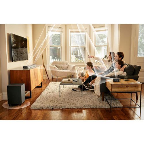 Barre de son Dolby 4K Atmos 9.1 canaux 820 W, haut-parleurs extrêmes graves/ambio. sans fil 10po JBL - Exclusivité Best Buy
