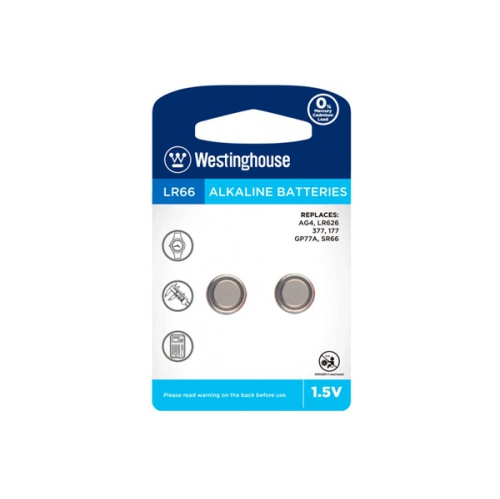 6-Pack LR66 / AG4 Westinghouse Alkaline Button Batteries