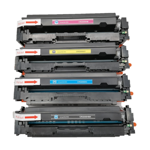 [No Chip] Gotoners™ Generic Packaged 4PK Canon 055H CRG055HBK/C/M/Y 3020C001/3017C001/3019C001/3018C001 Combo Compatible High Yield Toner Cartridge