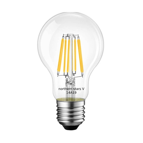 northern stars LED Bulb, 84082, A19 10W =75W Filament, Dimmable, Clear, E26 Base 10/Pack