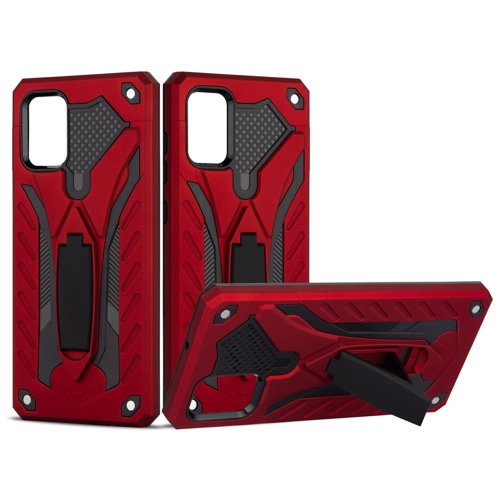 【CSmart】 Shockproof Heavy Duty Rugged Defender Case Kickstand Cover for Samsung Galaxy S20 Plus, Red