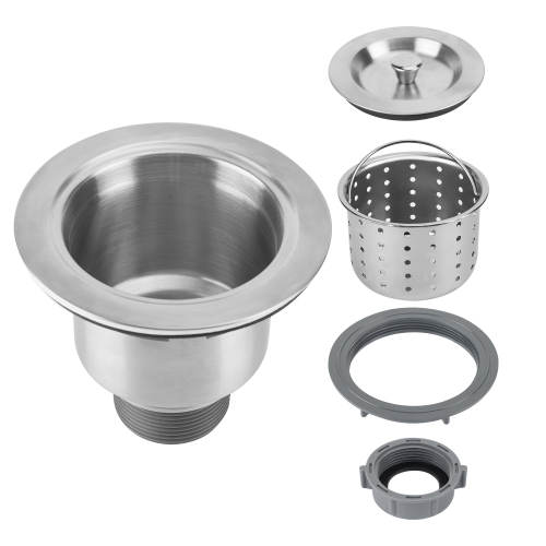 3.5 inch Kitchen Sink Strainer with Colander Basket and Cover in Stainless Steel