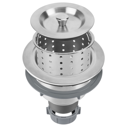 3.5 inch Kitchen Sink Strainer with Colander Basket and Cover in Stainless Steel