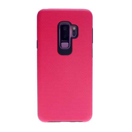 TopSave Triangle Designed Dual Layer Hybrid Case For Galaxy S9 Plus, Pink