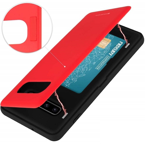 Goospery Magnet Door Bumper Armor Case For Samsung S10e, Red
