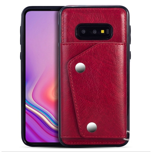 Étui Wallect en cuir simulé pour Samsung S10 Plus, rouge