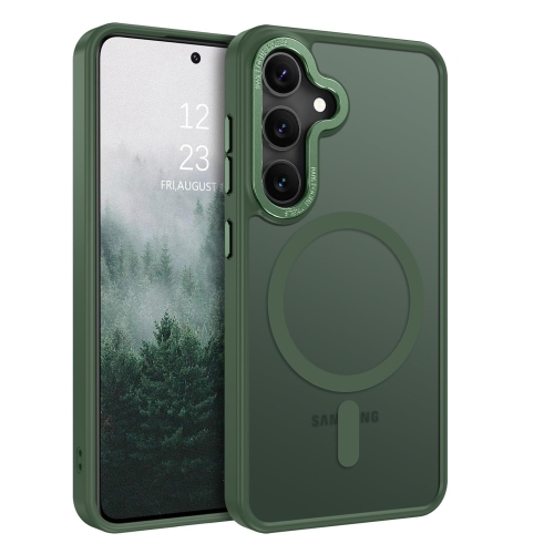 TopSave Strong Magnetic Compatible with MagSafe, Translucent Matte Slim Protective Case with Raised Camera Lens and Metallic Trim For Samsung Galaxy