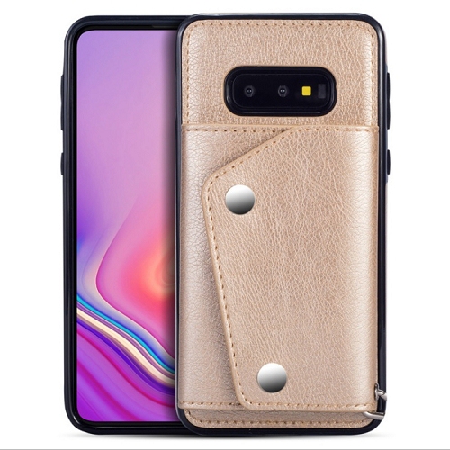 Simulate Leather Back Wallect Case For Samsung S10e, Gold