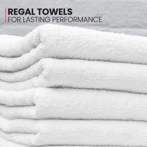Serviettes de bain économiques Canadian Linen Regal, format moyen, 24 x 48&nbsp;po, paq. 6 serviettes de bain en coton doux à séchage rapide pour