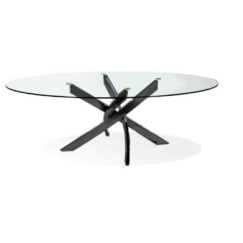 Genesis Oval Big Dining Table With, Oval Glass Dining Table