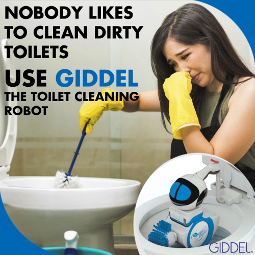 Giddel Toilet Cleaning Robot + Elongated Toilet Seat, Toilet Bowl Cleaner, Toilet Brush, Toilet Seat, Cleaner, Cleaning Robot