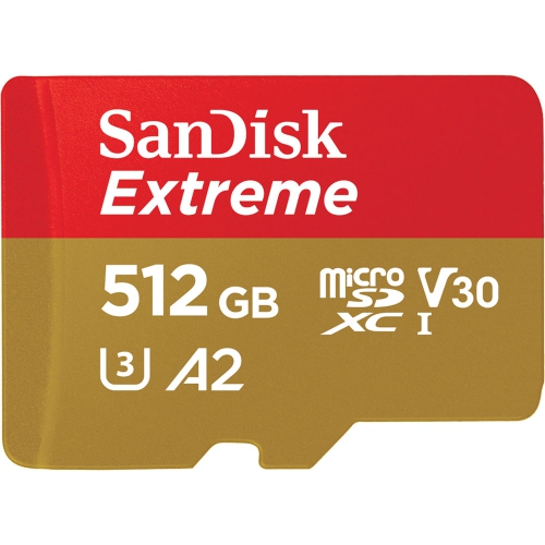 SanDisk Extreme 512GB C10 U3 V30 A2 Micro SD Card SDSQXA1-512G