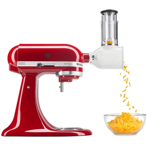 KitchenAid Artisan® Series 5 Quart Tilt-Head Stand Mixer with Fresh Prep Slicer/Shredder Attachment -KSM150FBER