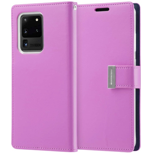 TopSave Goospery Rich MAX(6) Card Slot Leather Folio Wallet Flip Case For Samsung S20 Plus, Purple