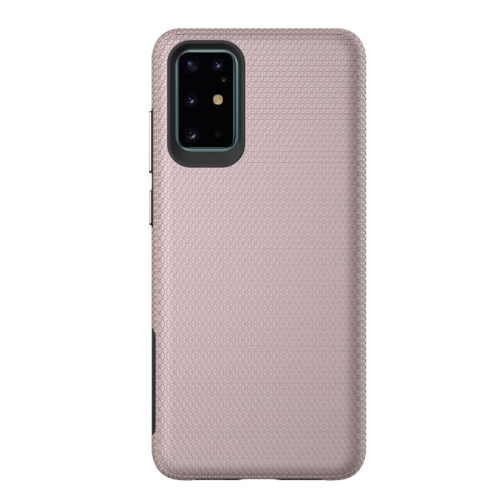 TopSave Triangle Pattern PC+TPU Dual Layer Hybrid Case For Samsung S20 Plus, Rose Gold