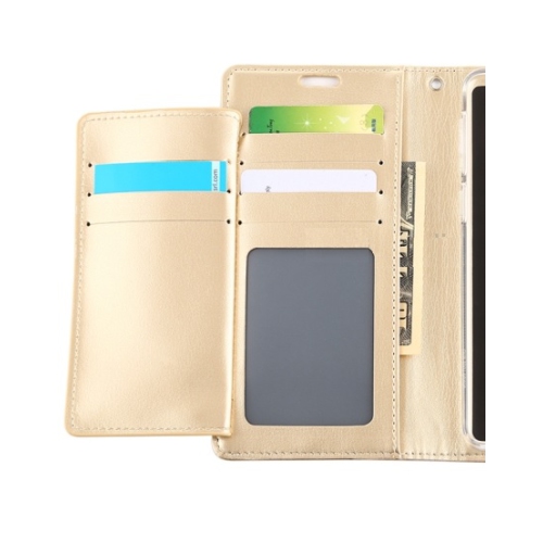 TopSave Goospery Rich MAX(6) Card Slot Leather Folio Wallet Flip Case For Samsung S20 Plus, Gold