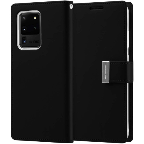 TopSave Goospery Rich MAX(6) Card Slot Leather Folio Wallet Flip Case For Samsung S20 Plus, Black