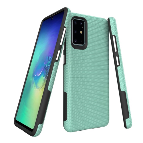 TopSave Triangle Pattern PC+TPU Dual Layer Hybrid Case For Samsung S20 Plus, Teal