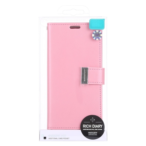 TopSave Goospery Rich MAX(6) Card Slot Leather Folio Wallet Flip Case For Samsung S20 Plus, Baby Pink