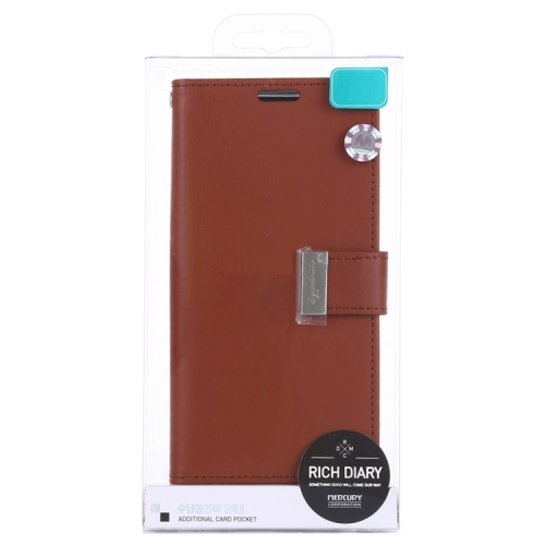 TopSave Goospery Rich MAX(6) Card Slot Leather Folio Wallet Flip Case For Samsung S20 Plus, Brown