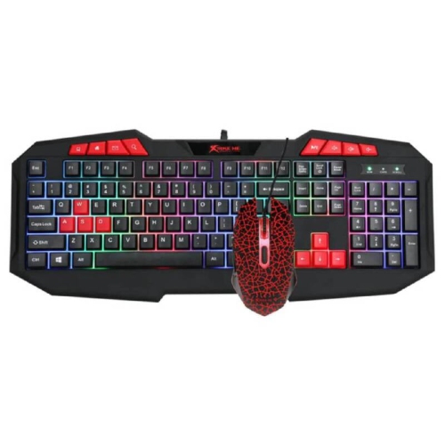 Xtrike Me MK-503 - Wired Gaming Keyboard and Mouse Set with Mixed Color Backlight, Black
