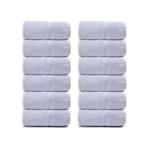 Economy White Washcloth Soft Absorbent Cotton Durable Light Weight Pack of 12
