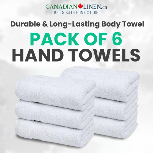 Essuie-mains Canadian Linen, 16x, 30 po, paq. 6, 550 ASGS, serviettes de nettoyage à séchage rapide, tapis d’exercice doux absorbant, piscine,