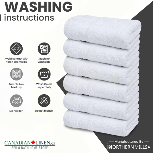 Essuie-mains Canadian Linen, 16x, 30 po, paq. 6, 550 ASGS, serviettes de nettoyage à séchage rapide, tapis d’exercice doux absorbant, piscine,