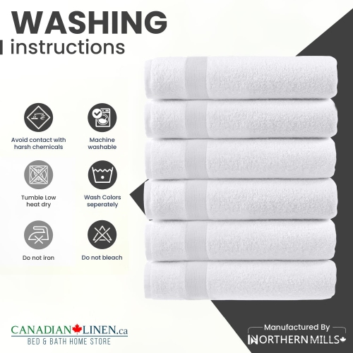 Essuie-mains Canadian Linen, 16x, 30 po, paq. 6, 550 ASGS, serviettes de nettoyage à séchage rapide, tapis d’exercice doux absorbant, piscine,