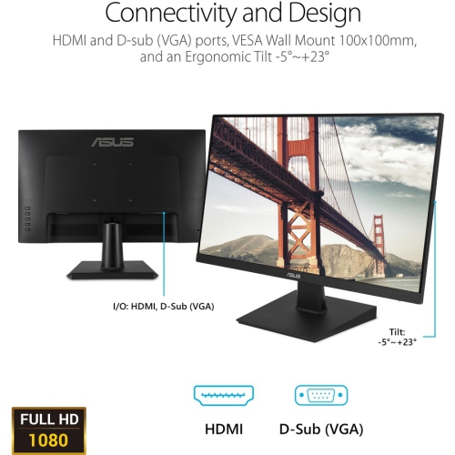 Asus VA27EHE 27" Full HD LED Gaming LCD Monitor - 16:9 - Black