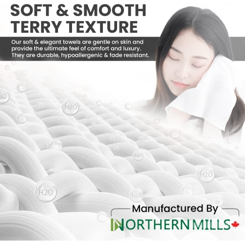 Canadian Linen Luxury White Washcloths Set 12 Pack 12x12 inches Natural Cotton Towels Wash Cloths for Your Face Soft Absorbent & Quick Drying Towel