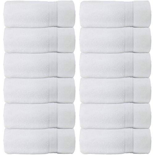 Luxury Cotton Spa Washcloths Face Towels Soft Gentle Absorbent White 24 Pack