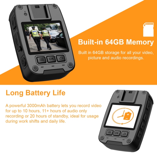 Caméra de boîtier P1 de Rexing, 1080p HD intégrale, mémoire intégrée 64 Go, étanche et antichoc