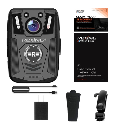Caméra de boîtier P1 de Rexing, 1080p HD intégrale, mémoire intégrée 64 Go, étanche et antichoc