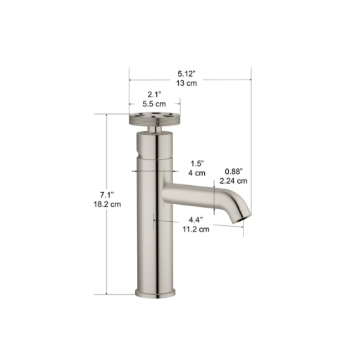 Ancona Nova Series Single Lever Bathroom Faucet in Brushed Nickel