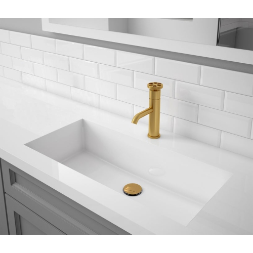 Ancona Nova Series Single Lever Bathroom Faucet in Brushed Titanium Gold