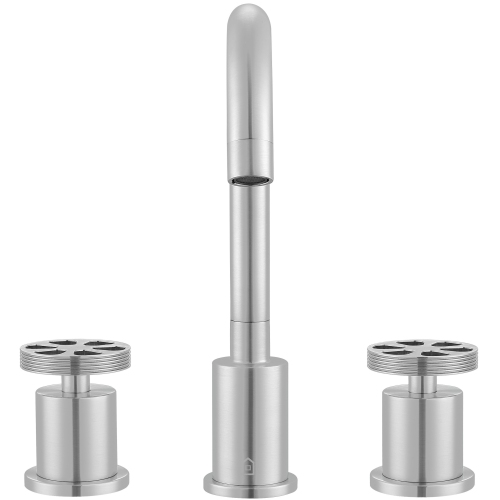 Ancona Nova Series Widespread Double-Handle Bathroom Faucet in Brushed Nickel