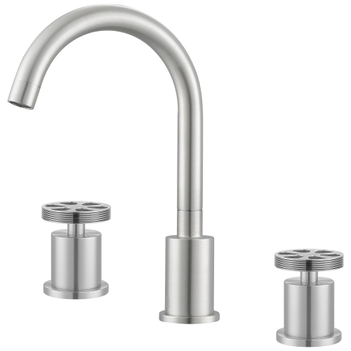 Ancona Nova Series Widespread Double-Handle Bathroom Faucet in Brushed Nickel