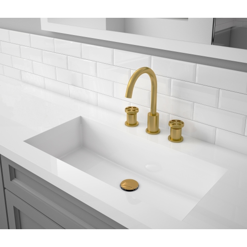 Ancona Nova Series Widespread Double-Handle Bathroom Faucet in Brushed Titanium Gold