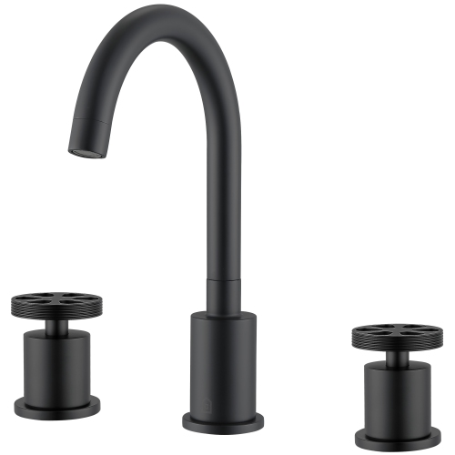 Ancona Nova Series Widespread Double-Handle Bathroom Faucet in Matte Black