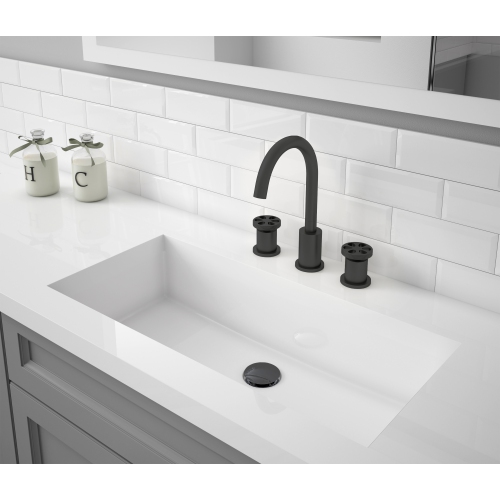 Ancona Nova Series Widespread Double-Handle Bathroom Faucet in Matte Black