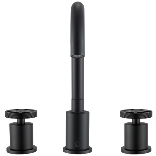Ancona Nova Series Widespread Double-Handle Bathroom Faucet in Matte Black
