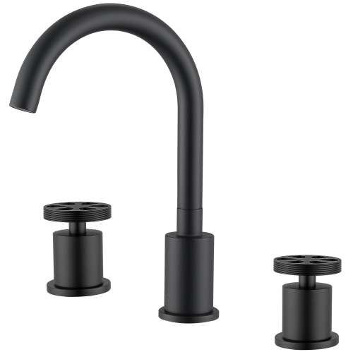 Ancona Nova Series Widespread Double-Handle Bathroom Faucet in Matte Black
