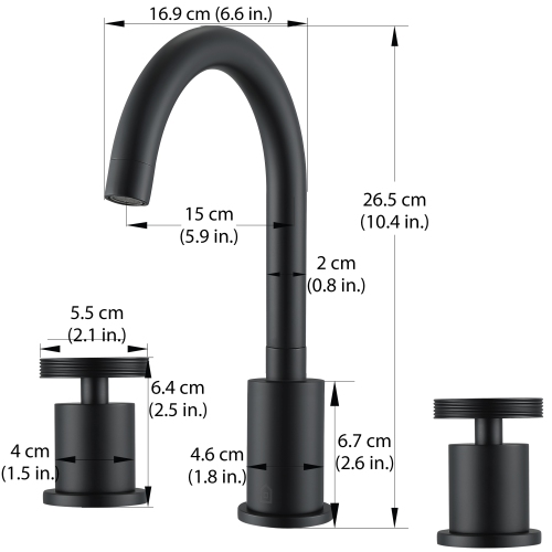 Ancona Nova Series Widespread Double-Handle Bathroom Faucet in Matte Black