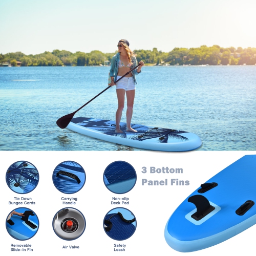 Goplus 9.8' Inflatable Stand Up Paddle Board W/Carry Bag Adjustable Paddle Adult Youth