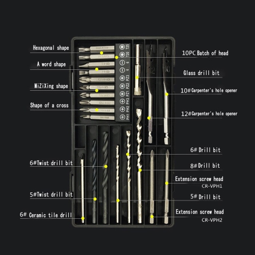 axGear Hexagonal Drill Bit Set Screwdriver Bits for Metal Wood Glass Tile concrete