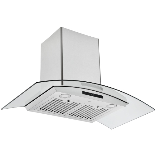 Ancona 36 in. Convertible Stainless Steel Wall Mount Glass Canopy Range Hood