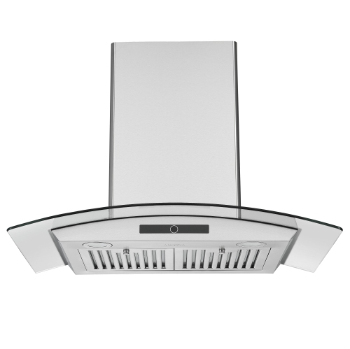 Ancona 36 in. Convertible Stainless Steel Wall Mount Glass Canopy Range Hood