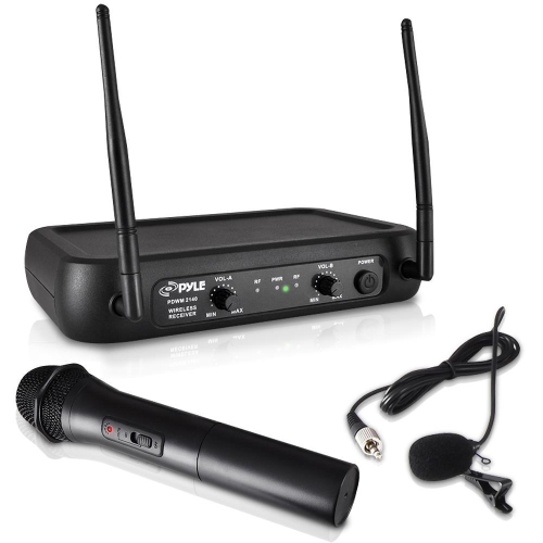 VHF Wireless Microphone System, Fixed Frequency, Independent Adjustable Volume Controls
